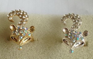 Fashion jewelry diamond-mounted fox finger ring OEM