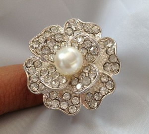 Fashion jewelry diamond-mounted FLOWER finger ring OEM
